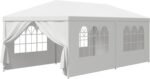 10' x 20' Outdoor White Waterproof Gazebo Canopy Tent with Removable Sidewalls Windows Heavy Duty Tent for Party Wedding Events Beach BBQ…