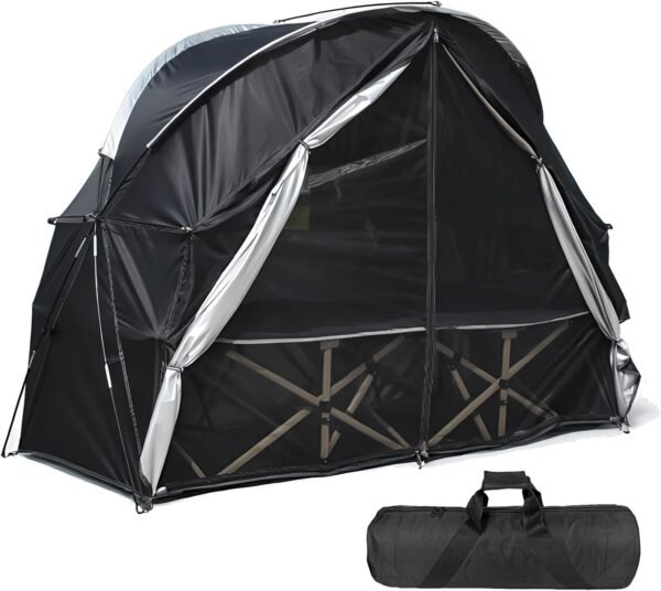 1 Person Cot Tent with Breathable Mesh Door and Screen Windows – Easy to Put Together, All-Weather Shelter for Camping & Backyard, Without Bed