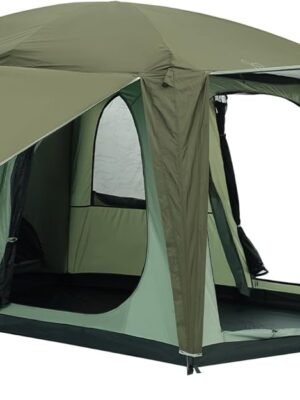 4-6 Person Camping Tent with 3 Door 2 Room Large Family Cabin Tents, Double Layer Waterproof Portable Glamping Tent, Big Tents for Outdoor Camping Hiking and Backpacking