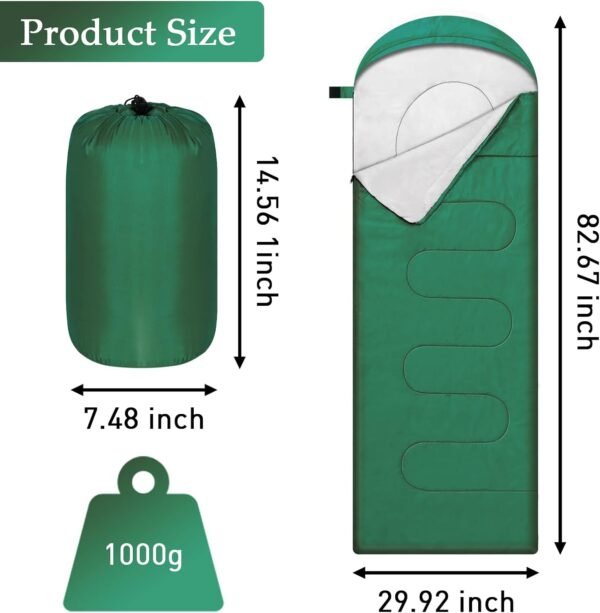 Camping Sleeping Bags for Adults Kids Waterproof Lightweight Sleeping Bag for Cold Weather or Warm Backpacking Hiking Mountaineering Indoor Outdoor Use