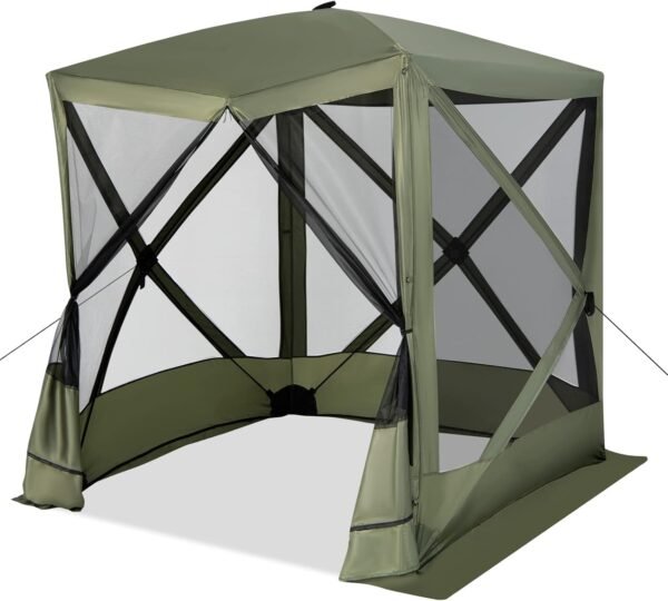 6.7x6.7 Ft Pop Up Gazebo with Netting, Portable Screen Tent with 4 Sided Mesh Walls, 2 Sunshade Cloths, UV 50+ Instant Canopy Shelter with Carry Bag for Camping, Lawn, Backyard