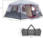 10 Person Tent | Large Multi Room Tent for Family | Included Tent Gear Loft Organizer for Camping Accessories | Portable Cabin Huge Tent with Carry Bag for Outdoor Car Camping，Family Tent