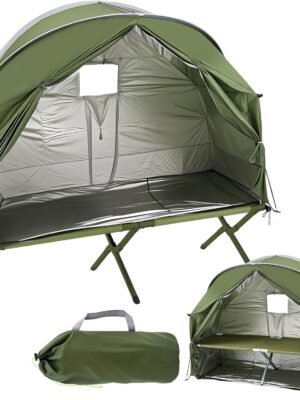 Cot Tent,Foldable Camping Cot with Tent,Portable Single Sleeping Camping Bed with Carry Bag,Versatile for Solo Campers and Outdoor Relaxation