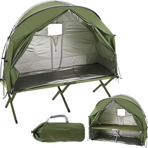Cot Tent,Foldable Camping Cot with Tent,Portable Single Sleeping Camping Bed with Carry Bag,Versatile for Solo Campers and Outdoor Relaxation