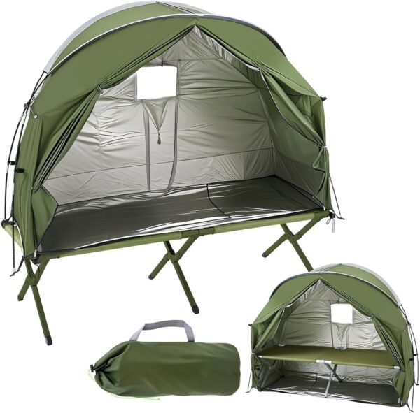 Cot Tent,Foldable Camping Cot with Tent,Portable Single Sleeping Camping Bed with Carry Bag,Versatile for Solo Campers and Outdoor Relaxation