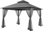 Patio Gazebo - 11x11 ft Outdoor Shelter Tent with Vented Top & Mesh Sidewalls & Drainage Holes, Water-Resistant for Garden/Backyard/Deck/Lawn (Dark Gray)