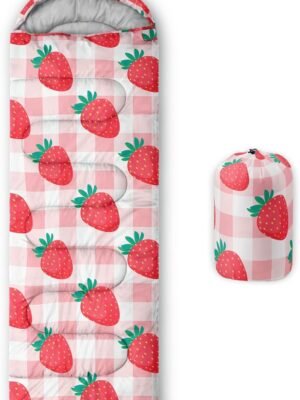 Kids Sleeping Bag for Boys Girls,Rocket Moon Print-Lightweight Warm Portable Outdoor Indoor-Waterproof Cold Weather Resistant Sleeping Bag for Camping Hiking