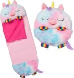 Pillow & Sleepy Sack: Medium - Rainbow Unicorn - 54 x 20, Plush Animal Character, 2-in-1 Pillow Sleeping Bag, Play, Kids Ages 3+