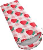 Kids Sleeping Bag for Boys Girls,Rocket Moon Print-Lightweight Warm Portable Outdoor Indoor-Waterproof Cold Weather Resistant Sleeping Bag for Camping Hiking