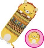 Pillow & Sleepy Sack- Comfy, Cozy, Compact, Super Soft, Warm, All Season, Sleeping Bag with Pillow- Lion (Medium)