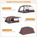 Camping Tent 4-6 Person, Double Layer, Multi-Room Family Cabin Tents with 3 Doors, Mesh Windows, Rainfly & Windproof, Large Waterpoof Tents for Outdoor Camping Hiking Picnic Gathering
