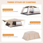 Camping Tent 4-6 Person, Double Layer, Multi-Room Family Cabin Tents with 3 Doors, Mesh Windows, Rainfly & Windproof, Large Waterpoof Tents for Outdoor Camping Hiking Picnic Gathering