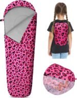 Kids Sleeping Bag for Girls Boys 3 Season Warm & Cool Weather Youth Camping Sleeping Bags with Backpacking Bag Waterproof for Traveling Hiking Indoor Outdoor Camping Essentials