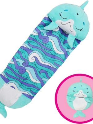 Pillow & Sleepy Sack Medium Dolphin 54" Comfy, Cozy, Compact, Super Soft, Warm, All Season, Sleeping Bag with Pillow