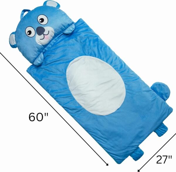 Kid's Nap Buddies Character Preschool Nap Mat, Toddler Sleeping Bag with Pillow for Daycare, Ages 3+