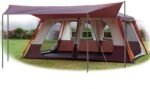 Extra Large Tent 12 Person(A),Awning Family Cabin Tents,2 Rooms,3 Doors and 3 Windows with Mesh,Straight Wall,Waterproof,Double Layer,Big Tent for Outdoor,Picnic,Camping,Family Gathering。