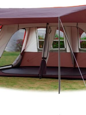 Extra Large Tent 12 Person(A),Awning Family Cabin Tents,2 Rooms,3 Doors and 3 Windows with Mesh,Straight Wall,Waterproof,Double Layer,Big Tent for Outdoor,Picnic,Camping,Family Gathering。