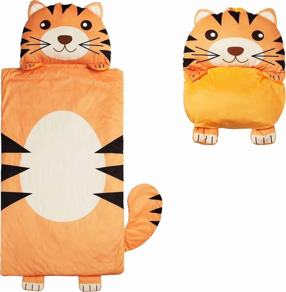 Kid's Nap Buddies Character Preschool Nap Mat, Toddler Sleeping Bag with Pillow for Daycare, Ages 3+