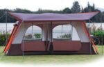 Extra Large Tent 12 Person(A),Awning Family Cabin Tents,2 Rooms,3 Doors and 3 Windows with Mesh,Straight Wall,Waterproof,Double Layer,Big Tent for Outdoor,Picnic,Camping,Family Gathering。