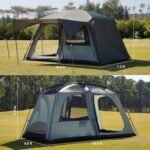 4-6 Person Camping Tent with 3 Door 2 Room Large Family Cabin Tents, Double Layer Waterproof Portable Glamping Tent, Big Tents for Outdoor Camping Hiking and Backpacking