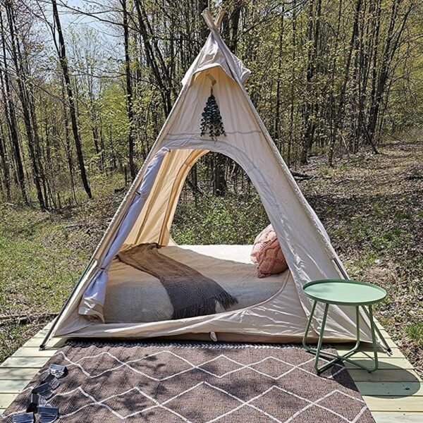 Cotton Canvas Camping Pyramid Tent for 2~3 Person