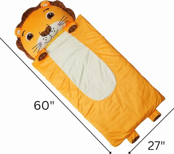 Kid's Nap Buddies Character Preschool Nap Mat, Toddler Sleeping Bag with Pillow for Daycare, Ages 3+