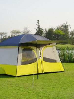 Tents，6-8 Person Camping Tent with Extended Vestibule，2 Room Weather Resistant Family Tents，Easy Install Waterproof Outdoor Tent for Backpacking and Camping Hiking