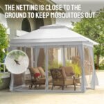 13x13 Pop Up Gazebo, Canopy Tent, Gazebos on Clearance - Outdoor Gazebo for Backyard & Patio Furniture  Pop Up Tent with Wheeled  Cover Bag (White)